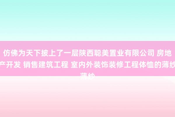 仿佛为天下披上了一层陕西聪美置业有限公司 房地产开发 销售建筑工程 室内外装饰装修工程体恤的薄纱